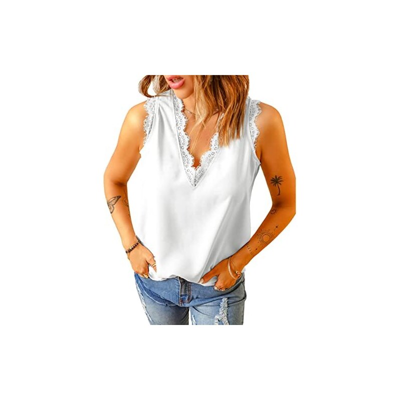 TOP SCOLLO A V IN PIZZO FRANCESE - SPEDIZIONE GRATUITA