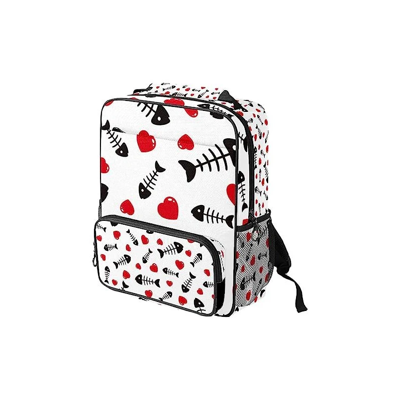 GAXOS Zaino Scolastico Estetico Per Donne E Ragazze – Stile Coreano, Colore Nero, 32x12x42 Cm, In Nylon Impermeabile, Leggero 0,54 Kg, Con Tasca Antifurto