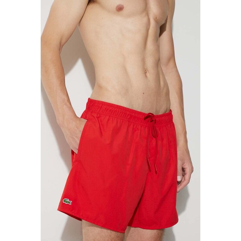 Lacoste pantaloncini da bagno colore rosso