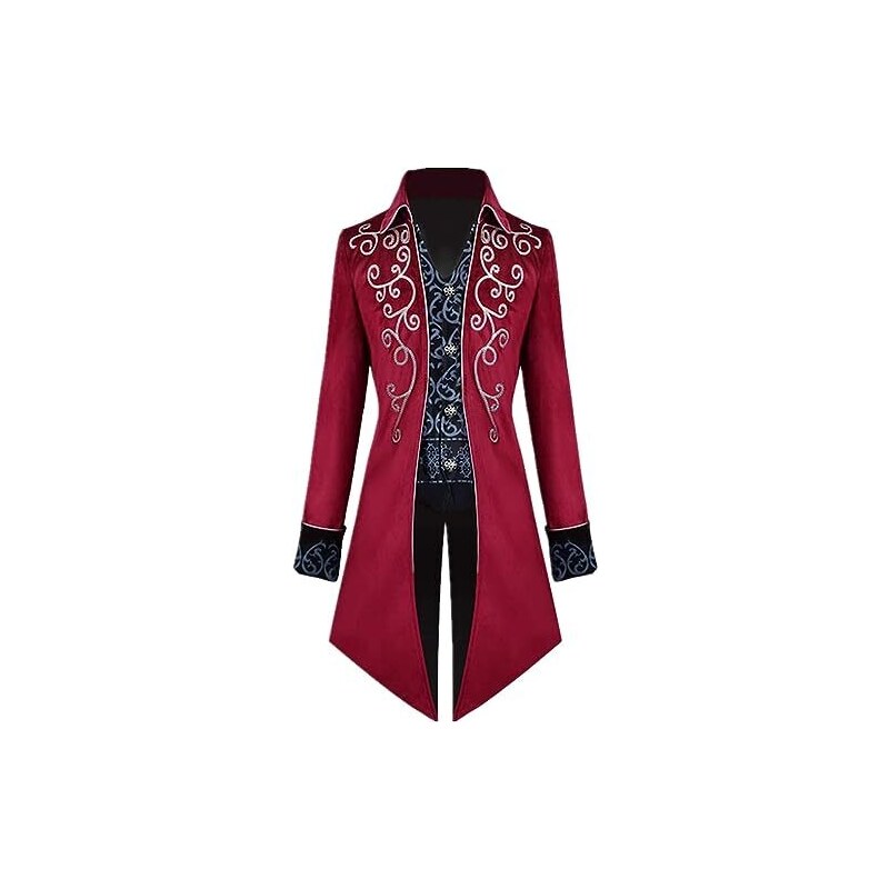 Cappotto Vittoriano Steampunk Per Uomo | Frac Lungo Con Ricami E Colletto A Risvolto