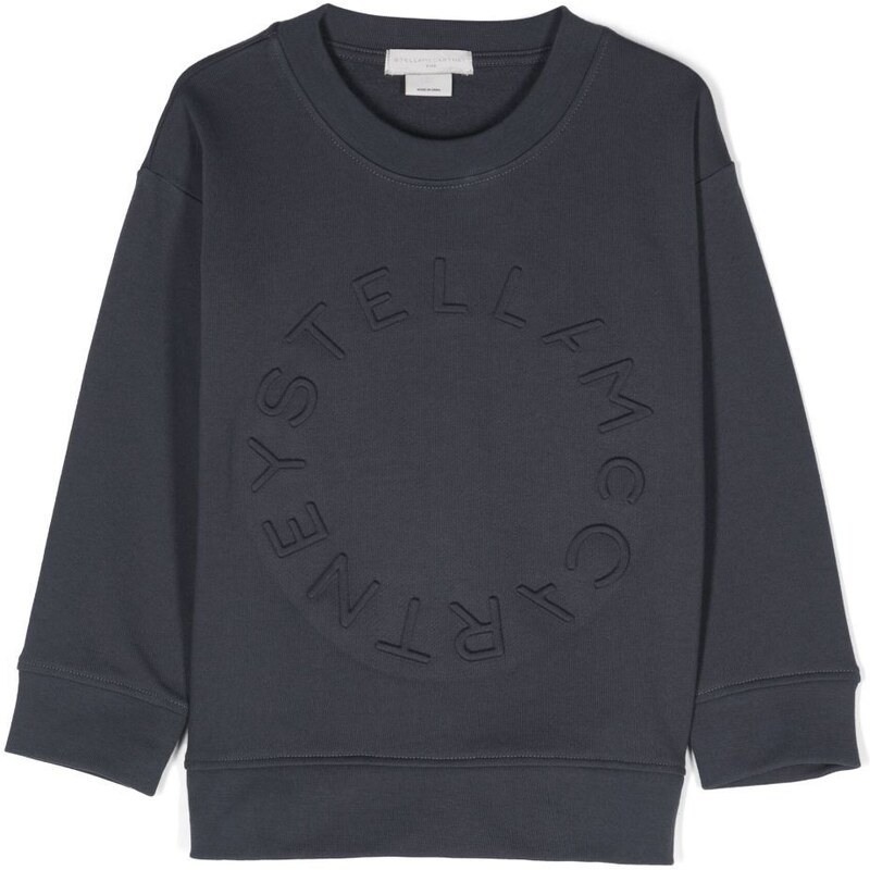 Stella McCartney Kids Felpa con logo goffrato - Blu Stella McCartney Kids Felpa con logo goffrato - Blu