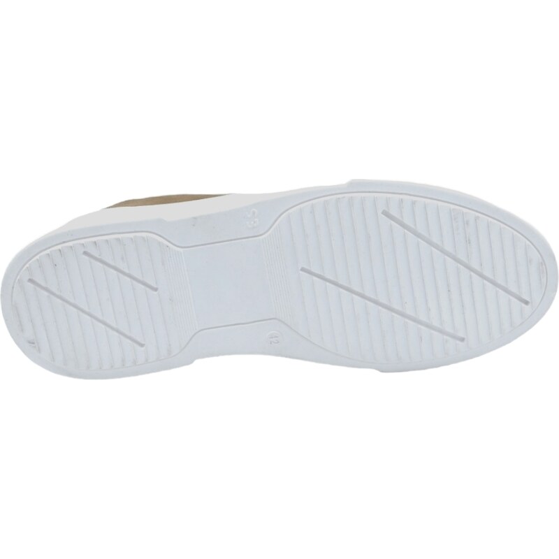 Malu Shoes Scarpa sneakers bassa uomo basic vera pelle scamosciata beige basic fondo in gomma bianco ultraleggero 3 cm moda casual