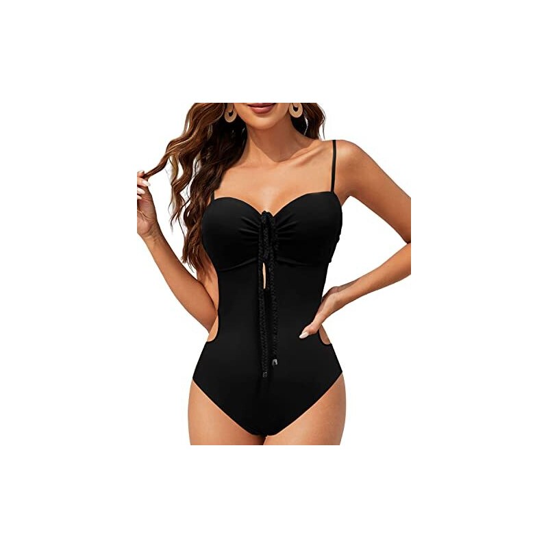 Monokini Donna Vintage - Scollo A V, Rosso Vino, Taglio Snug, Senza Maniche - Foto 4