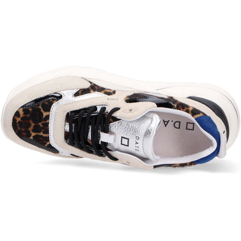 D.A.T.E. Sneaker Fuga pony leopard white