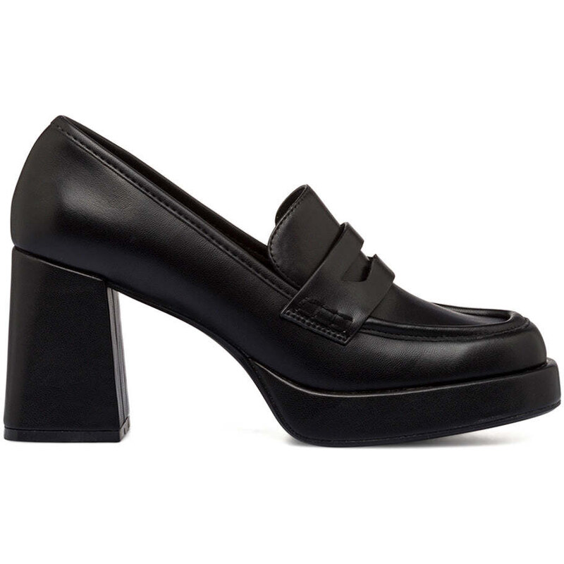 Mocassini donna in pelle con catena