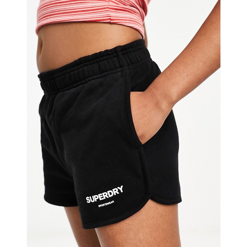 Superdry - Code Core Sport - Pantaloncini felpati sportivi neri-Nero