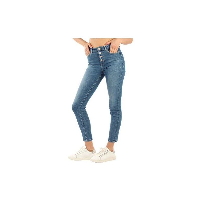 GUESS Jeans 5 Tasche da Donna Marchio, Modello 1981 Exposed Button ...