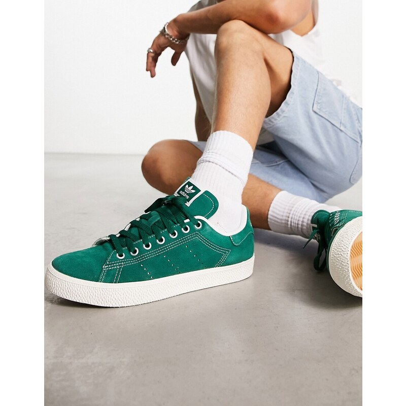 adidas Originals - Stan Smith CS - Sneakers verdi con cuciture a contrasto-Verde