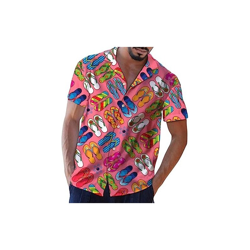 Camicia Di Lino E Cotone Uomo | Manica Lunga | Casual Estiva | Stile Hawaiano Basic