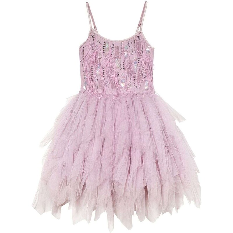 Vesto da bambina con paillettes blu scuro, abo da principessa di