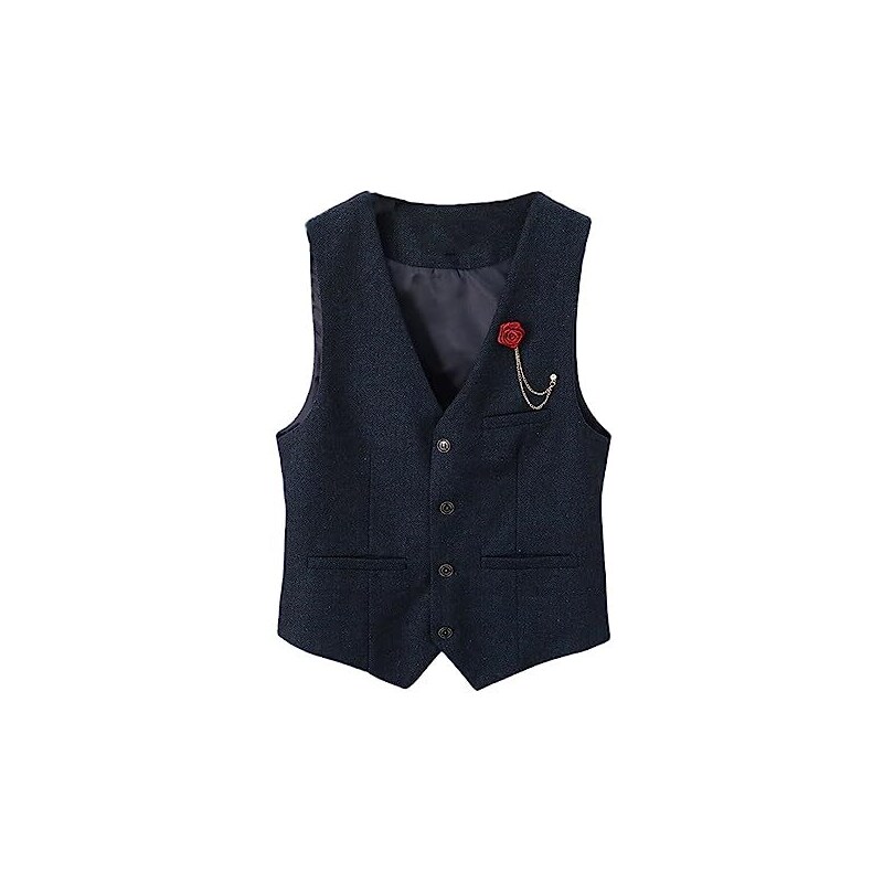 TopTie Gilet Uomo In Puro Cotone Lavorato A Maglia – Giromanica, Scollo A V, Vestibilità Slim, Perfetto Per Ufficio O Tempo Libero