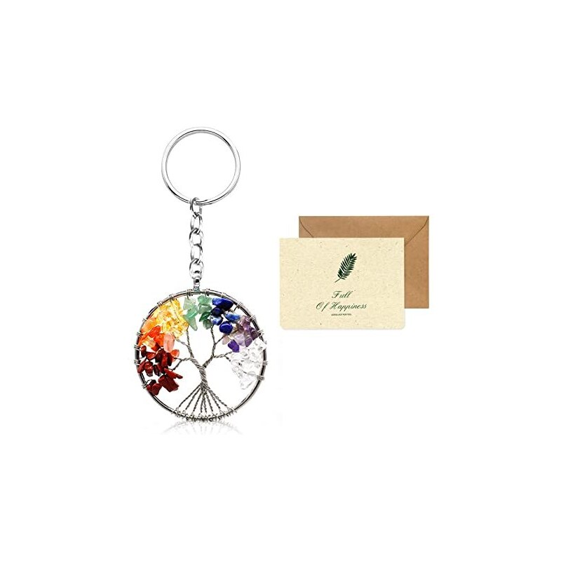 Albero Della Vita Con 7 Pietre Chakra - Decorazione Per Auto, Cristalli Curativi Per Energia Positiva