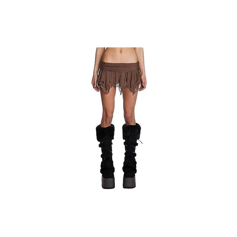 GURU SHOP Gonna Fasciatoio, In Corda, Mini Gonna, Cacheur, Sidebag, Donna, Cotone, Gonne, Abbigliamento Alternativo, Dunkelblau, 44