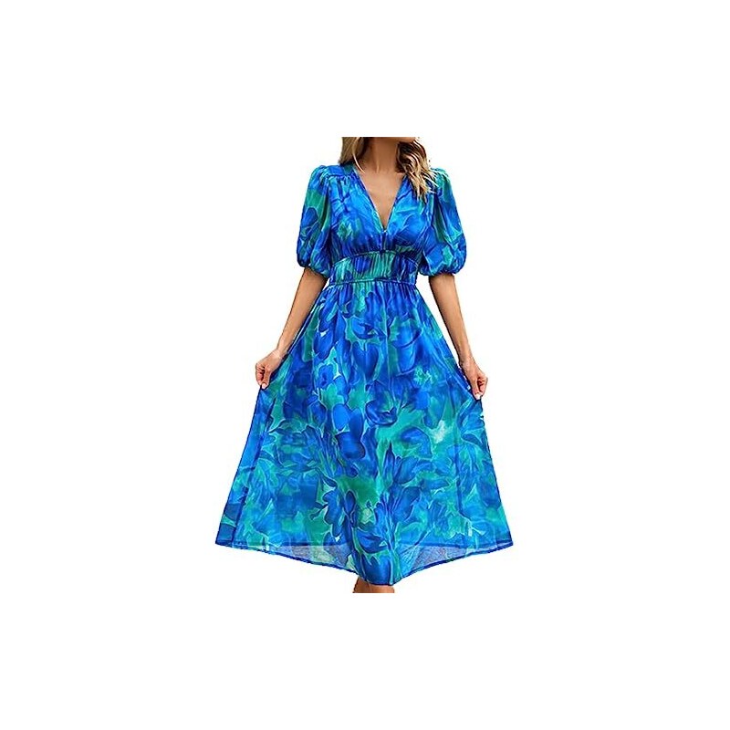 Top Estivo Donna Bohémien Con Stampa Floreale Leopardata - Scollo A V, Maniche A Campana, Vestibilità Ampia - 100% Poliestere