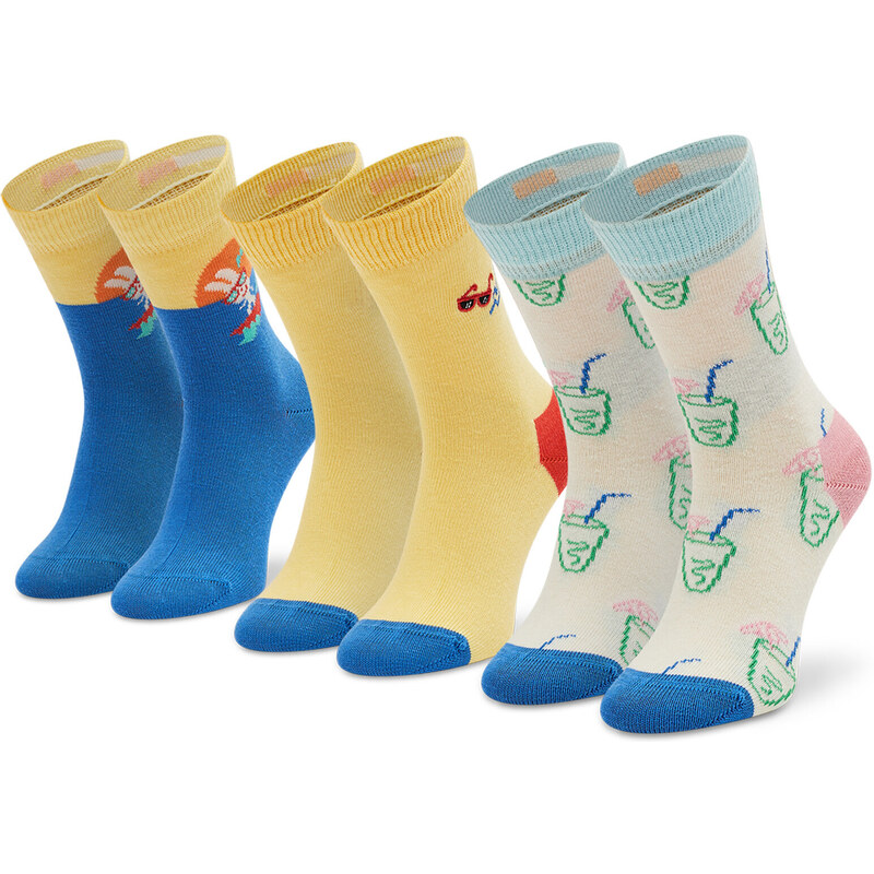 Set di 3 paia di calzini lunghi da bambini Happy Socks