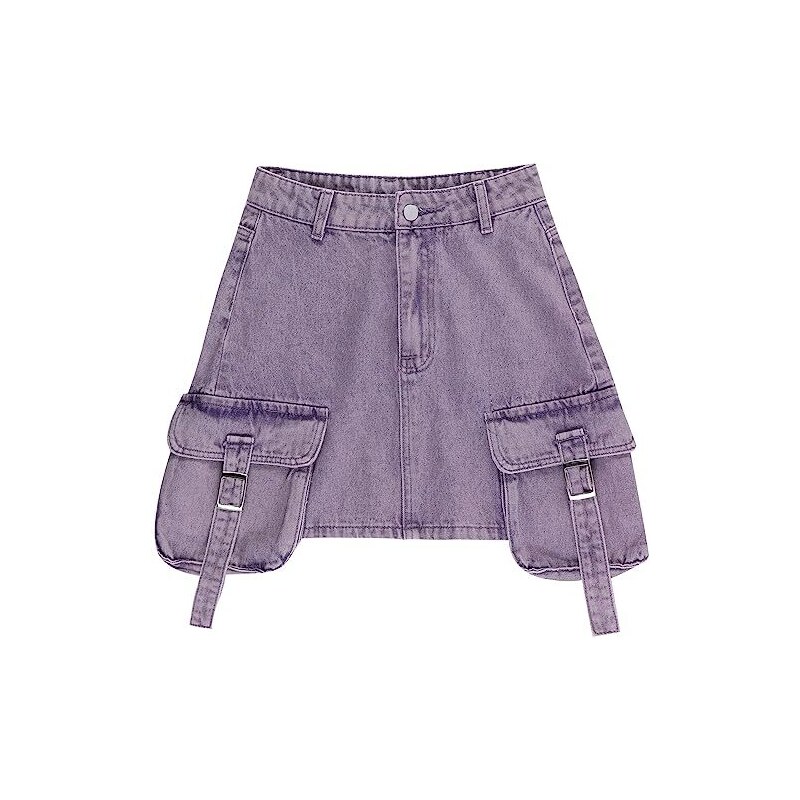 Gonna Jeans A Strati Per Bambina - Vita Alta E Con Tasca - Foto 6