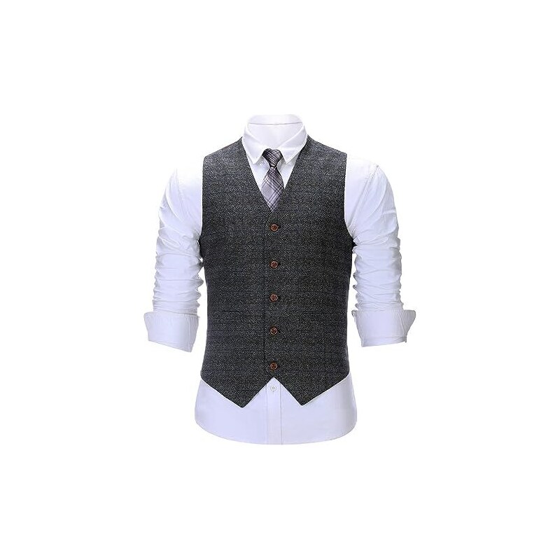 Gilet Uomo In Lana Vintage - Doppiopetto, Fibbia Regolabile, Per Matrimoni E Occasioni Formali - Foto 14