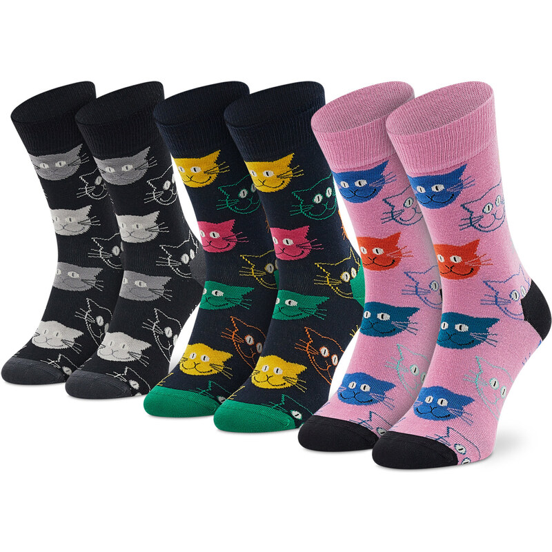 Set di 3 paia di calzini lunghi unisex Happy Socks