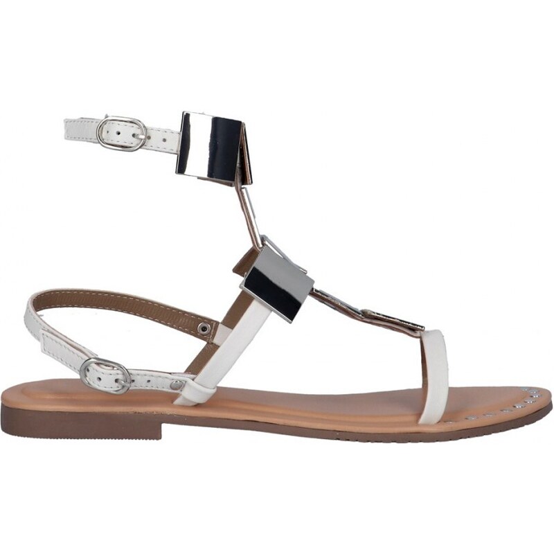 CAFèNOIR Sandalo Asimmetrico Con Zeppa E Cinturino – Tomaia In Pelle E Sintetico, Fantasia Animalier Con Strass, Colore Nero E Bianco, Suola Gomma