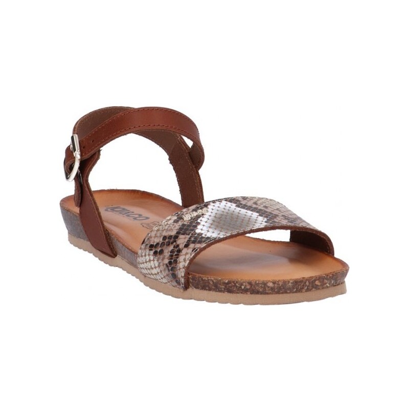 WAVE Sandalo in camoscio beige con tacco medio