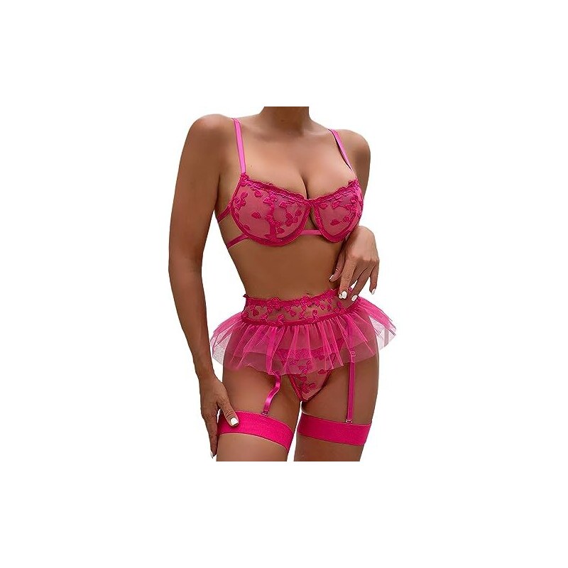 Body Catsuit In Satin Lucido Con Giarrettiera E Cinture - Lingerie Donna (Taglia Unica)