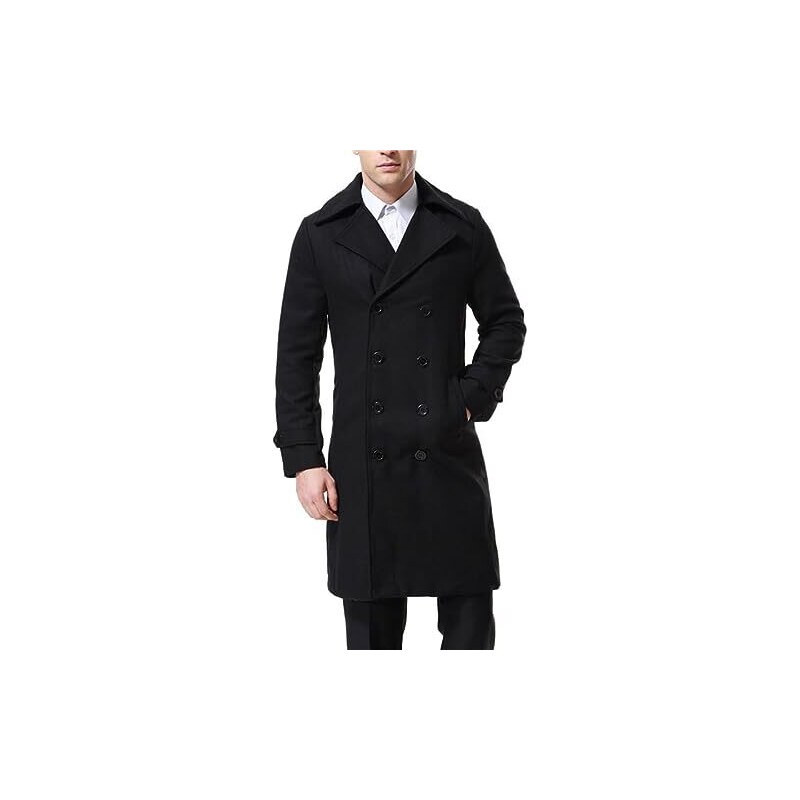 Trench Uomo Classico Lungo - Cappotto Business Casual In Cotone E Poliestere - Foto 8