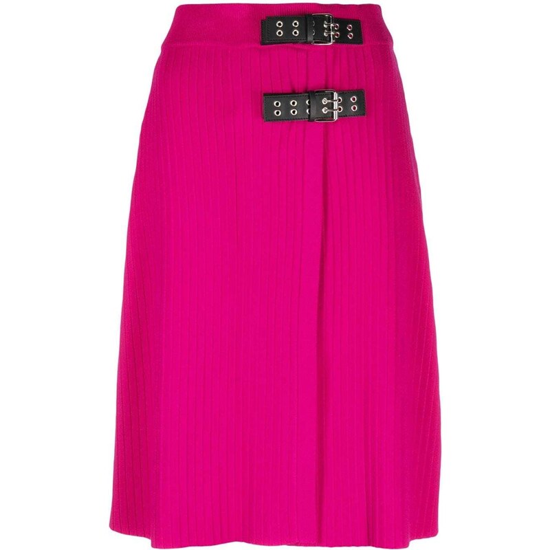 MOSCHINO JEANS buckle-detail knit skirt - Rosa