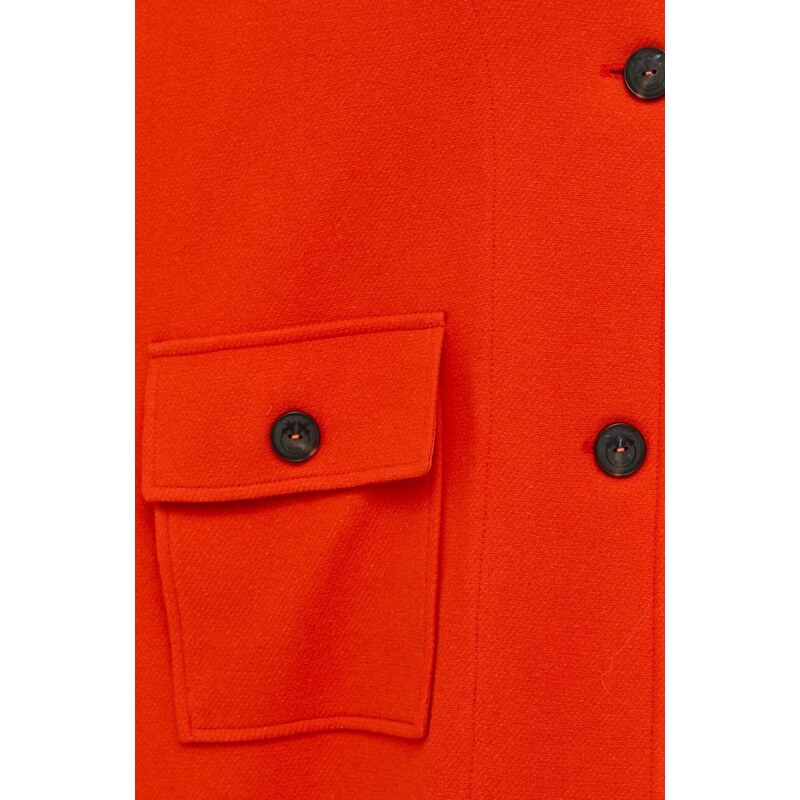 Pinko poncho il lana colore arancione