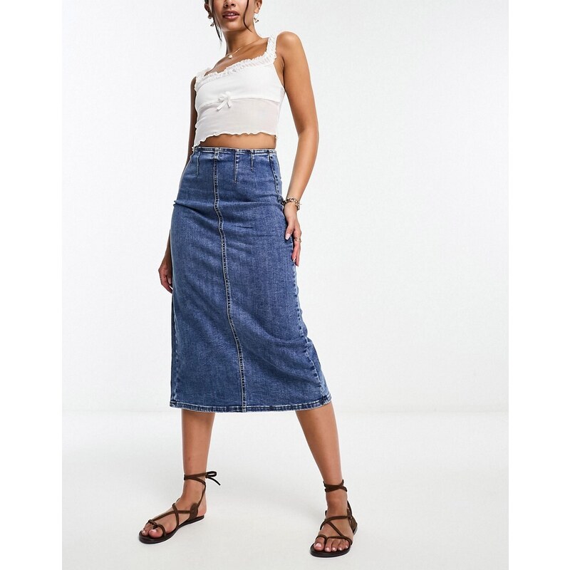 Allegra K Gonna Di Jeans Lavata A Coda Di Pesce, Vita Alta, Midi In Denim, Per Donna, Ideale Per Matrimoni, Ufficio E Tempo Libero