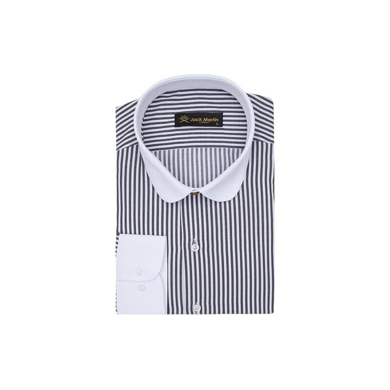 Camicia Slim Fit Colletto Lungo Camicia Da Uomo Stile Vittoriano Con Colletto Penny - Taglio Slim/Fit, Extra Lunga, Colore Bianco Semi Peperoncino - Foto 10