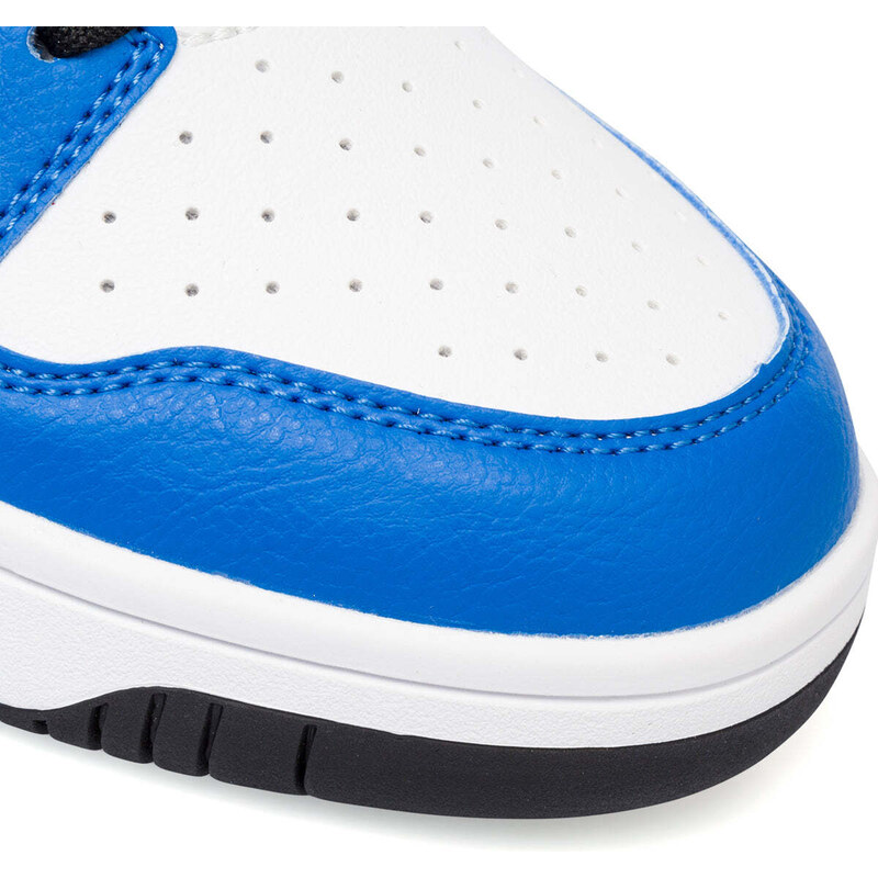 Sneakers alte bianche, blu e nere da ragazzo Puma Rebound V6 Mid Jr