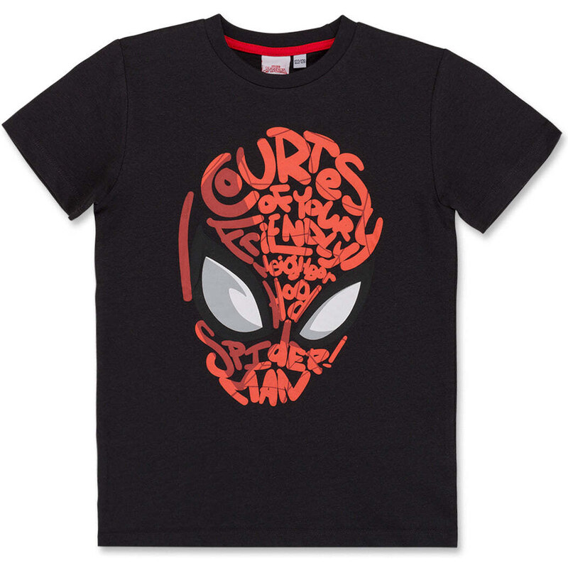 T-shirt grigio scuro da bambino con stampa Spiderman