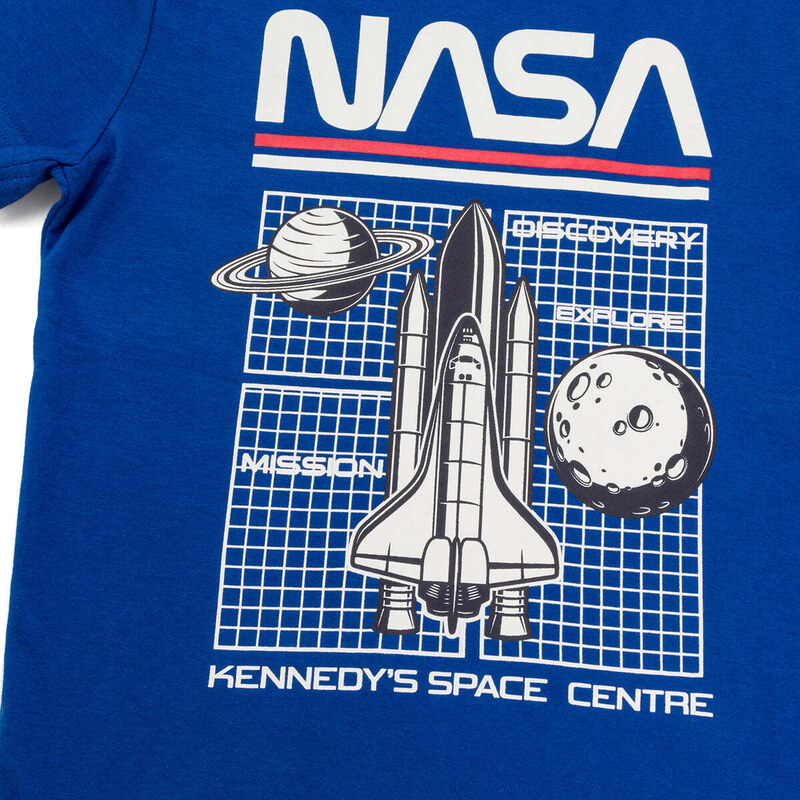 T-shirt blu da bambino con space shuttle Nasa