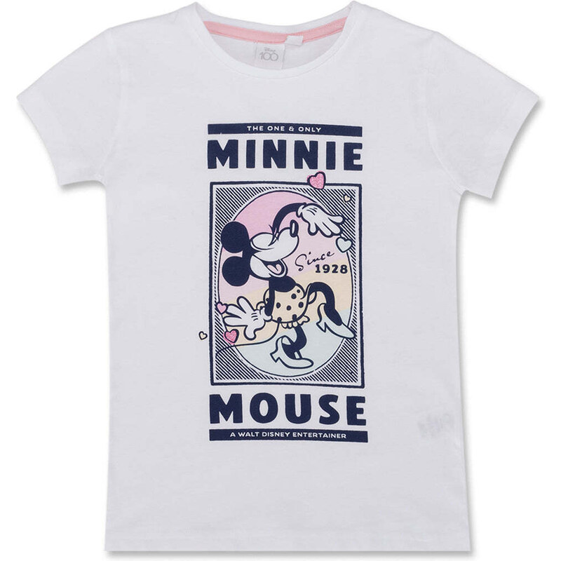 Mickey Mouse Pigiama corto bianco e rosa da bambina con stampa Minnie