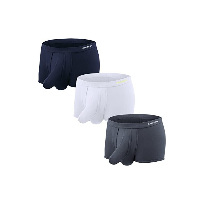 ZAIGELUO Boxer separati da uomo Trunk Elefante Mutande Modal Dual Boxer ...