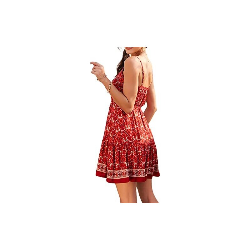 Floerns Abito Lungo Aderente Donna - Senza Maniche, Scollo Rotondo, Spacco Laterale, Elasticizzato, Estivo - 4