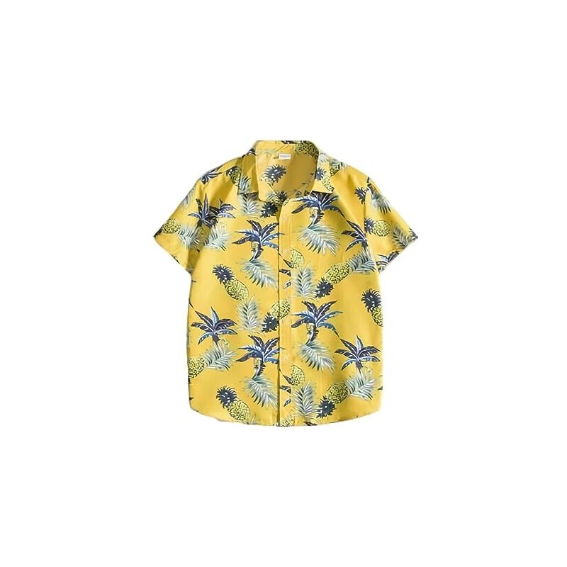 Camicia Casual Da Uomo Miami Palm Beach Con Bottoni-Aloha Con - Foto 9