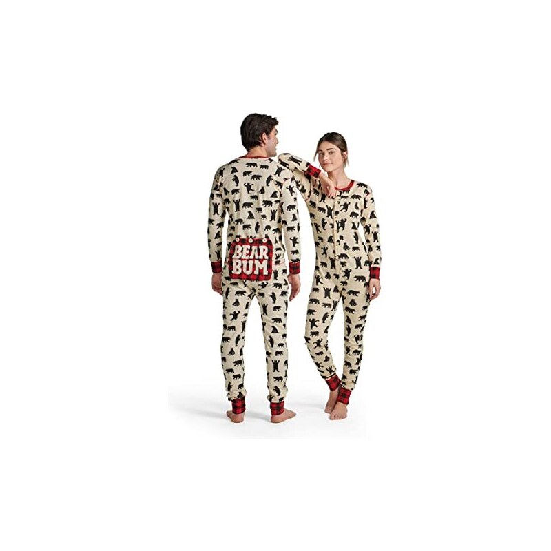 Hatley Little Blue House by Union Suit Set di Pigiama, Black Bear