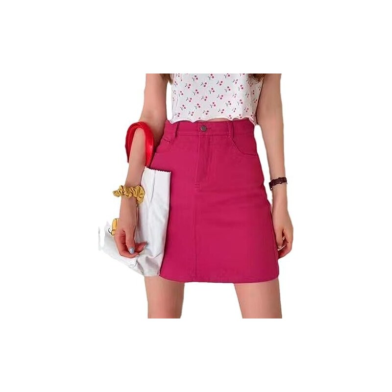 Jeans wide leg a vita alta - Rosso - Donna - 18.00