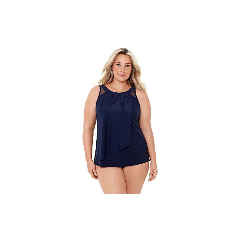 Miraclesuit Top Tankini con ferretto Ursula Solid Plus Size, Mezzanotte