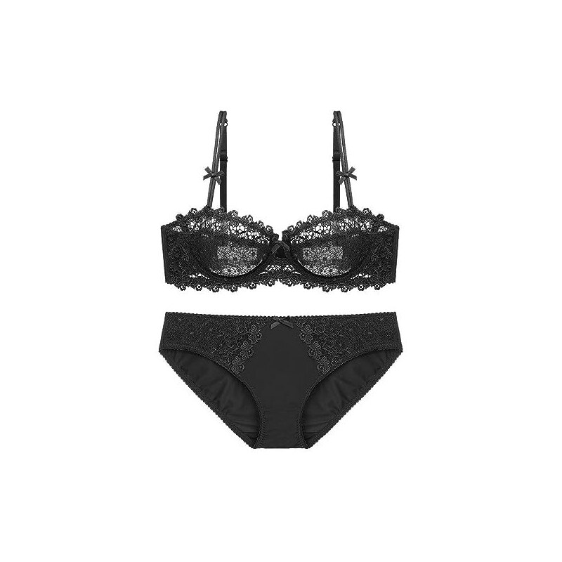 Set Pigiama Sexy In Pizzo Floreale - Top Senza Maniche + Mutandine, 2 Pezzi!