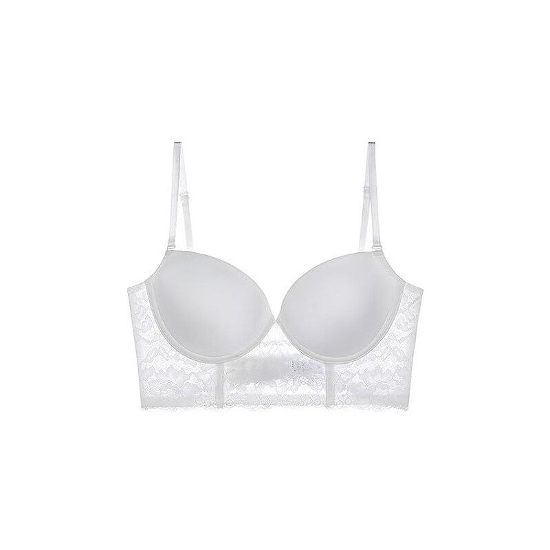 Yanfjhv Reggiseno Donna Pizzo Sexy Tinta Unita A Forma Di U Grande