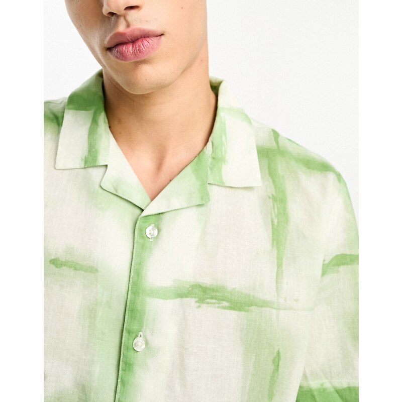 Guess Originals - Camicia a maniche corte verde salvia multicolore