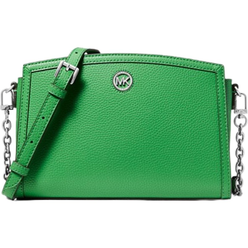 Borsa a tracolla Trisha media in pelle martellata di Michael Kors in