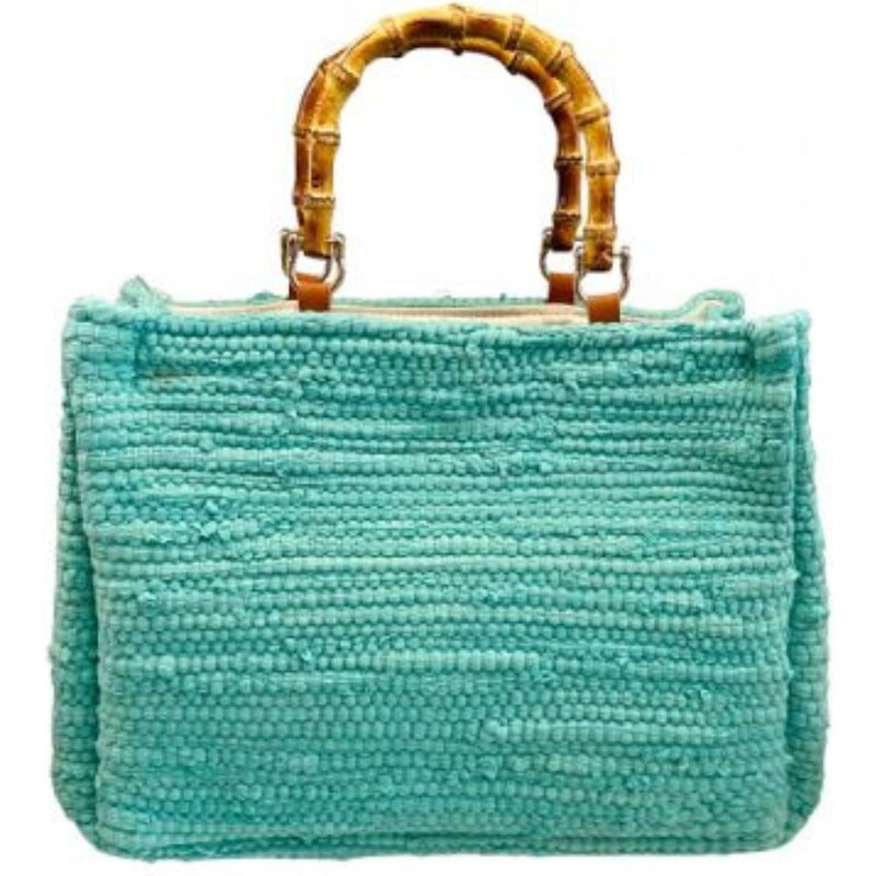 MARISSA WOVEN BAMBOO CURVED MINI BAG (WHITE)