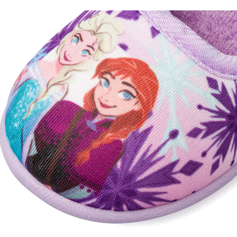 Pantofole lilla da bambina con stampa Elsa e Anna di Frozen