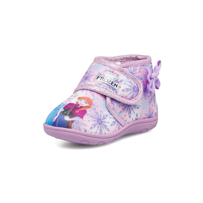 Pantofole lilla glitterate da bambina con Elsa e Anna di Frozen
