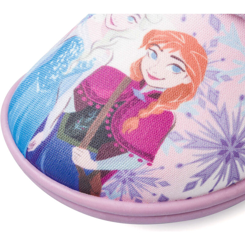 Pantofole lilla glitterate da bambina con Elsa e Anna di Frozen