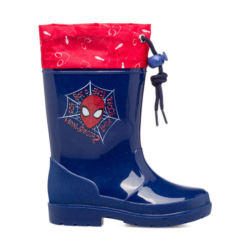 Stivali di gomma blu da bambino con maschera di Spiderman