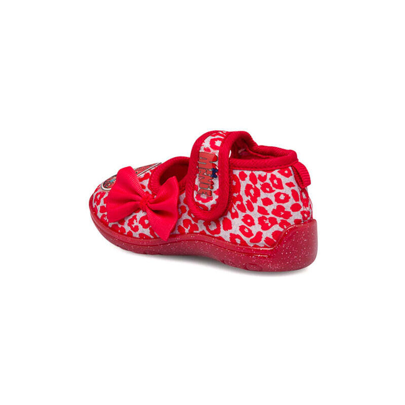 Mickey Mouse Pantofole rosse da bambina con fiocco laterale e stampa Minnie